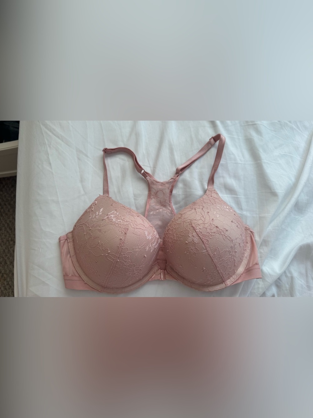 Victoria's Secret Dusty Pink Lace Racerback Push-Up Bra